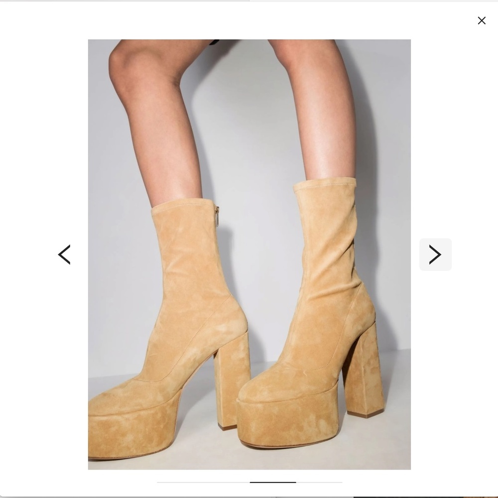 NEW WITH TAG Paris Texas Lexy nude suede 130mm platform boots/7/*MINT Never worn
